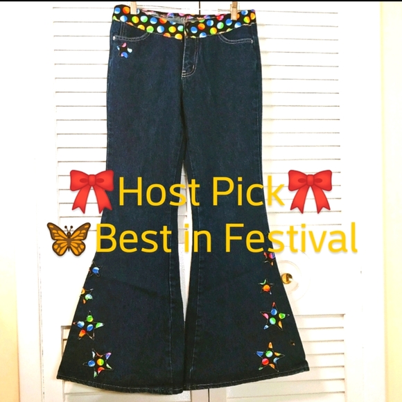 Bexy Bubbles Denim - 🔥Host Pick🔥Custom Planetary Flare Jeans